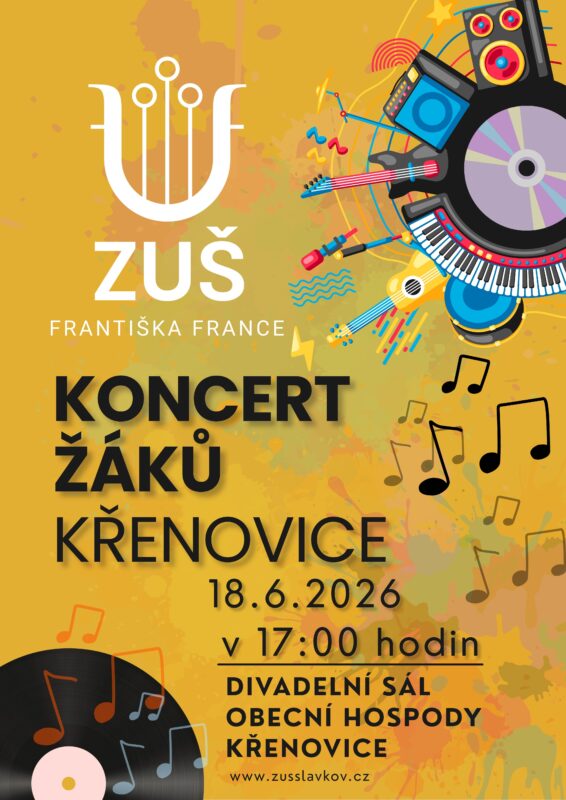 Plakát - Koncert žáků Křenovice